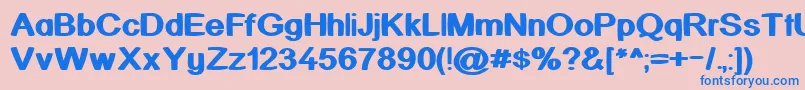 Kickass Font – Blue Fonts on Pink Background