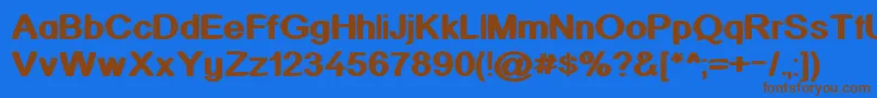 Kickass Font – Brown Fonts on Blue Background