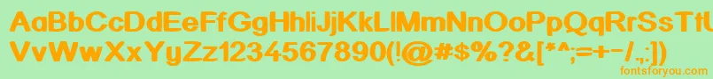 Kickass Font – Orange Fonts on Green Background