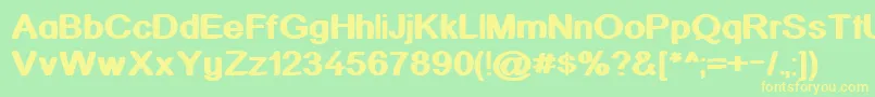 Kickass Font – Yellow Fonts on Green Background