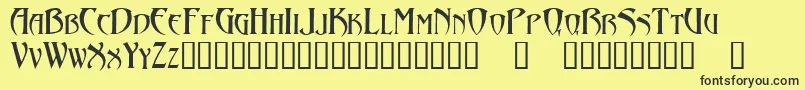 AbaddonTM Font – Black Fonts on Yellow Background