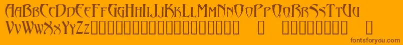 AbaddonTM Font – Brown Fonts on Orange Background