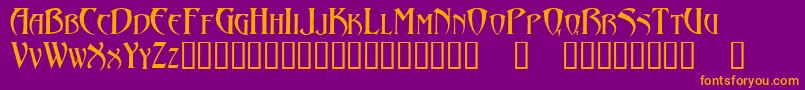 AbaddonTM Font – Orange Fonts on Purple Background