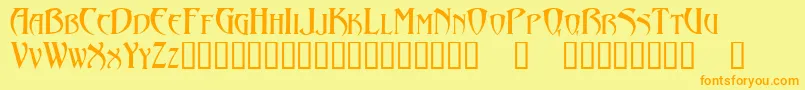 AbaddonTM Font – Orange Fonts on Yellow Background