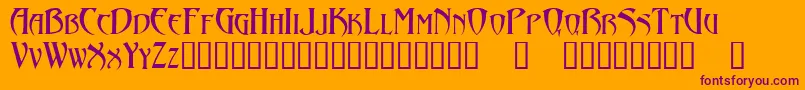 AbaddonTM Font – Purple Fonts on Orange Background