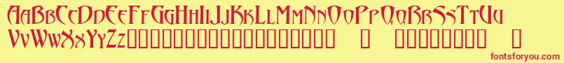 AbaddonTM Font – Red Fonts on Yellow Background