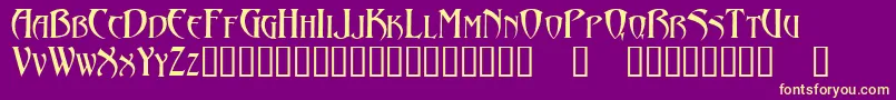 AbaddonTM Font – Yellow Fonts on Purple Background