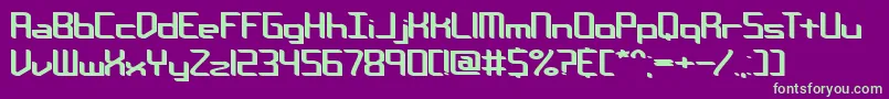 Czcionka Chemreb – zielone czcionki na fioletowym tle