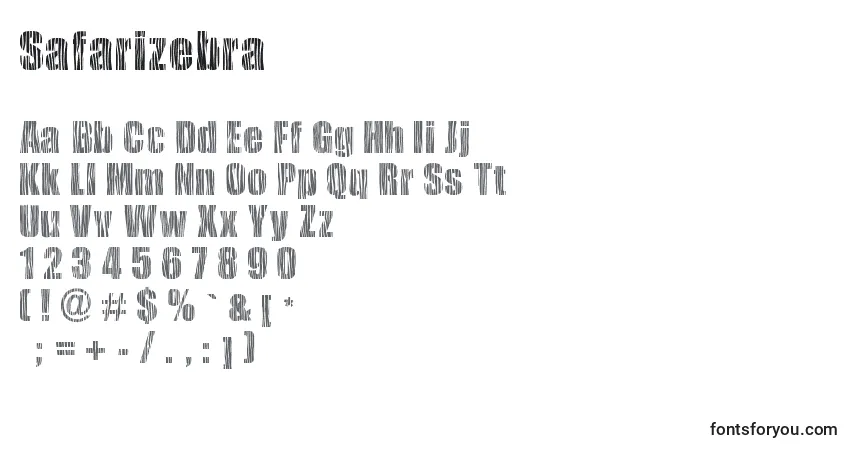 Czcionka Safarizebra – alfabet, cyfry, specjalne znaki