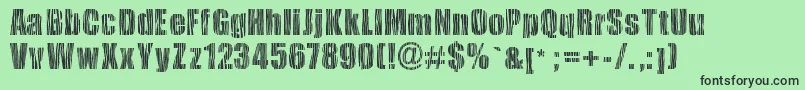 フォントSafarizebra – 緑の背景に黒い文字