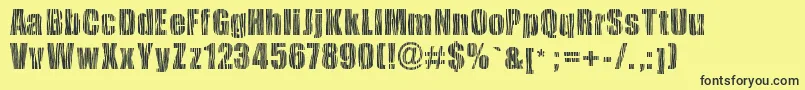 フォントSafarizebra – 黒い文字の黄色い背景