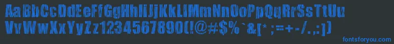 フォントSafarizebra – 黒い背景に青い文字