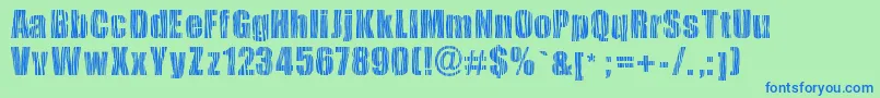 Safarizebra-fontti – siniset fontit vihreällä taustalla