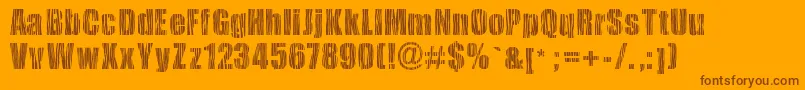 Safarizebra-fontti – ruskeat fontit oranssilla taustalla