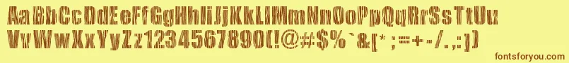 Safarizebra-fontti – ruskeat fontit keltaisella taustalla