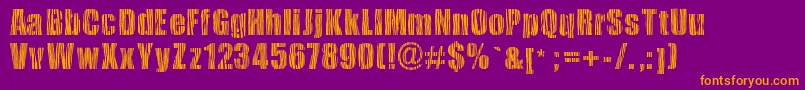 Safarizebra-fontti – oranssit fontit violetilla taustalla
