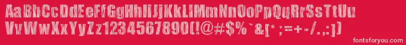 Safarizebra-fontti – vaaleanpunaiset fontit punaisella taustalla