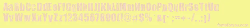 Safarizebra-fontti – vaaleanpunaiset fontit keltaisella taustalla