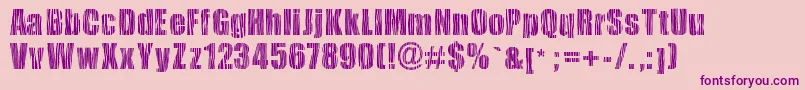 Safarizebra-fontti – violetit fontit vaaleanpunaisella taustalla