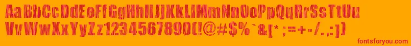 フォントSafarizebra – オレンジの背景に赤い文字