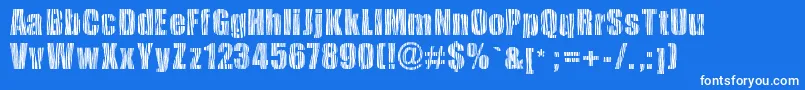 Safarizebra-Schriftart – Weiße Schriften auf blauem Hintergrund
