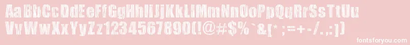 Safarizebra-fontti – valkoiset fontit vaaleanpunaisella taustalla