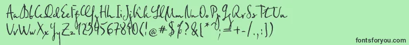 フォントFederico – 緑の背景に黒い文字