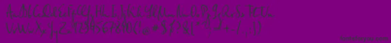 Federico-Schriftart – Schwarze Schriften auf violettem Hintergrund