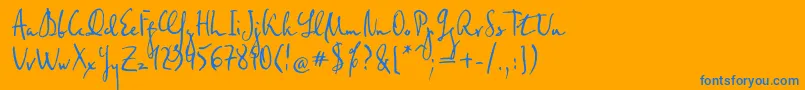 フォントFederico – オレンジの背景に青い文字