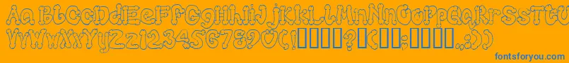 Koksure Font – Blue Fonts on Orange Background