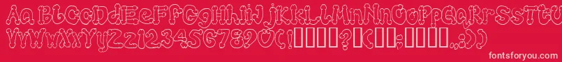 Koksure Font – Pink Fonts on Red Background