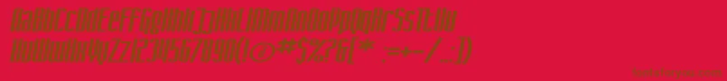 SfIronGothicExtendedOblique-Schriftart – Braune Schriften auf rotem Hintergrund
