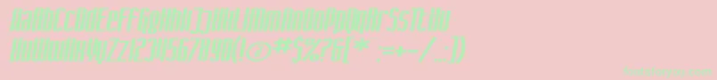 SfIronGothicExtendedOblique Font – Green Fonts on Pink Background