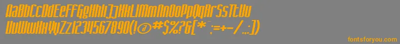 SfIronGothicExtendedOblique Font – Orange Fonts on Gray Background