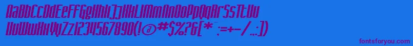 SfIronGothicExtendedOblique-Schriftart – Violette Schriften auf blauem Hintergrund