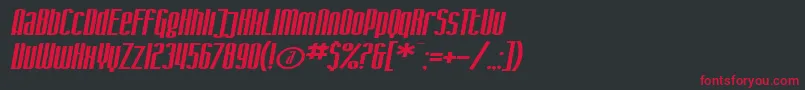 SfIronGothicExtendedOblique Font – Red Fonts on Black Background