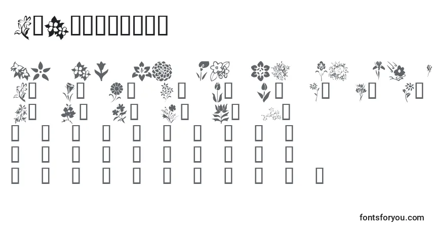 Schriftart KrBlossoms1 – Alphabet, Zahlen, spezielle Symbole
