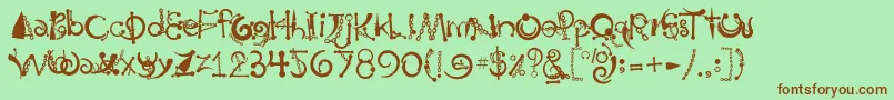 BodyPiercingChains Font – Brown Fonts on Green Background