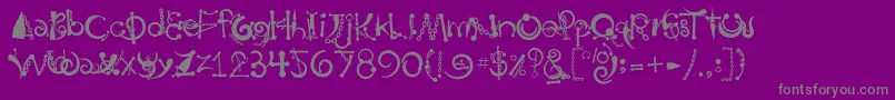 BodyPiercingChains-Schriftart – Graue Schriften auf violettem Hintergrund