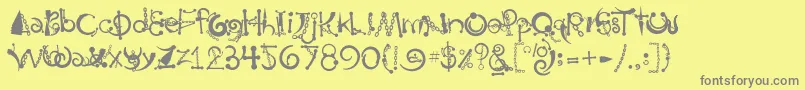 BodyPiercingChains Font – Gray Fonts on Yellow Background