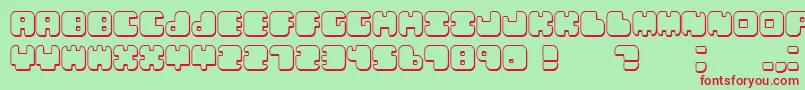 Lebenshadow-Schriftart – Rote Schriften auf grünem Hintergrund