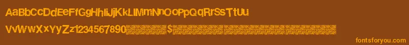 Stripedisco-Schriftart – Orangefarbene Schriften auf braunem Hintergrund