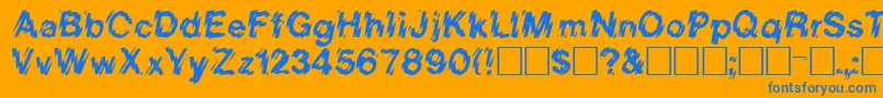 ReginiaRegular Font – Blue Fonts on Orange Background