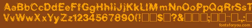 ReginiaRegular Font – Orange Fonts on Brown Background