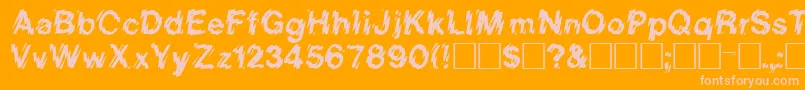 ReginiaRegular Font – Pink Fonts on Orange Background