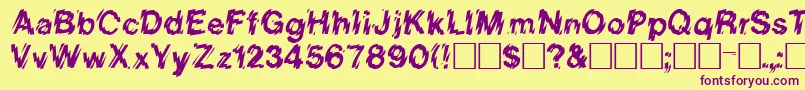 ReginiaRegular Font – Purple Fonts on Yellow Background