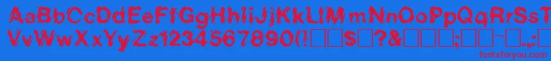 ReginiaRegular Font – Red Fonts on Blue Background