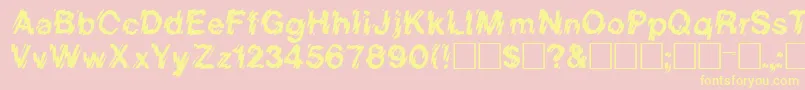 ReginiaRegular Font – Yellow Fonts on Pink Background