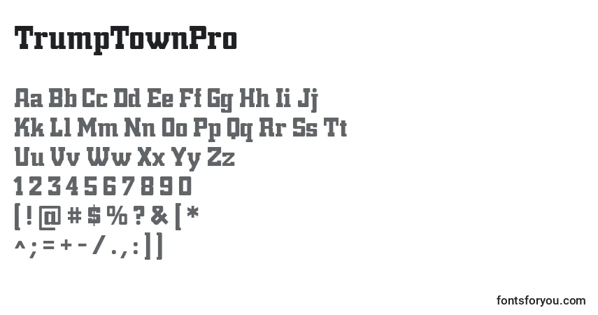 Fuente TrumpTownPro - alfabeto, números, caracteres especiales