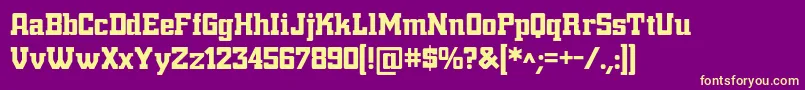 フォントTrumpTownPro – 紫の背景に黄色のフォント